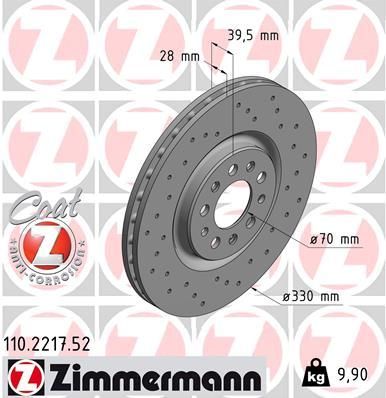 Тормозной диск ZIMMERMANN 110221752