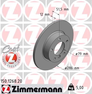 Тормозной диск ZIMMERMANN 150126820