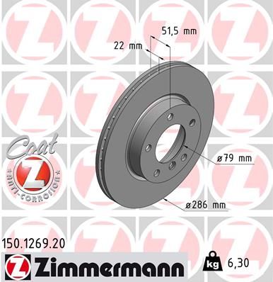 Тормозной диск ZIMMERMANN 150126920