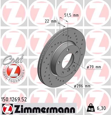 Тормозной диск ZIMMERMANN 150126952