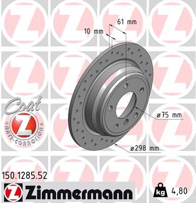 Тормозной диск ZIMMERMANN 150128552