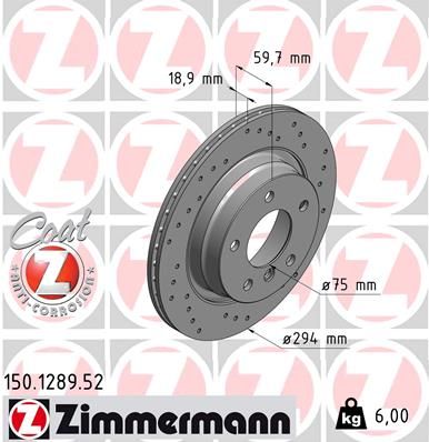 Тормозной диск ZIMMERMANN 150128952