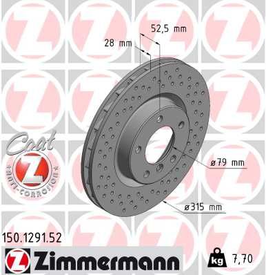 Тормозной диск ZIMMERMANN 150129152