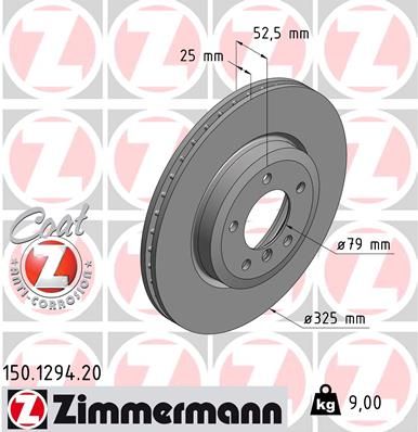 Тормозной диск ZIMMERMANN 150129420