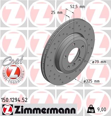 Тормозной диск ZIMMERMANN 150129452