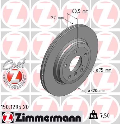Тормозной диск ZIMMERMANN 150129520