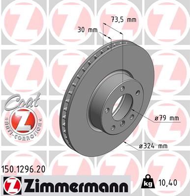 Тормозной диск ZIMMERMANN 150129620