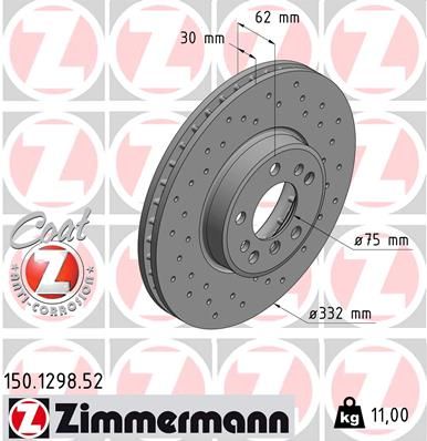 Тормозной диск ZIMMERMANN 150129852