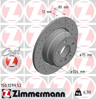 Тормозной диск ZIMMERMANN 150129952
