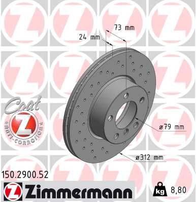 Тормозной диск ZIMMERMANN 150290052