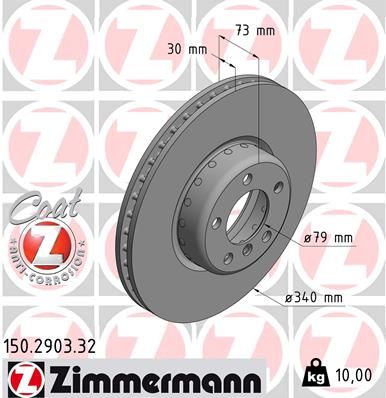 Тормозной диск ZIMMERMANN 150290332