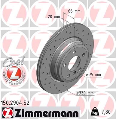 Тормозной диск ZIMMERMANN 150290452