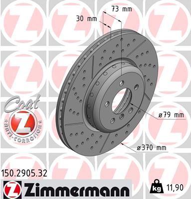 Тормозной диск ZIMMERMANN 150290532