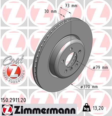 Тормозной диск ZIMMERMANN 150291120