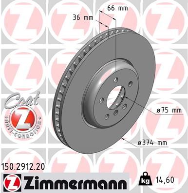 Тормозной диск ZIMMERMANN 150291220