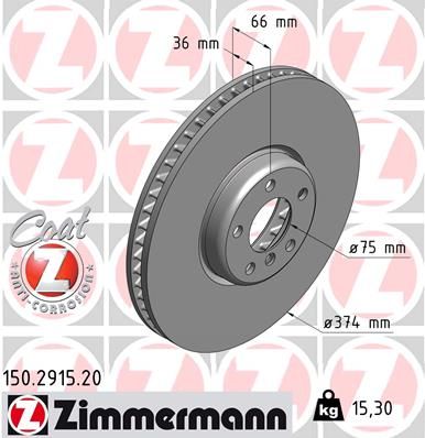 Тормозной диск ZIMMERMANN 150291520