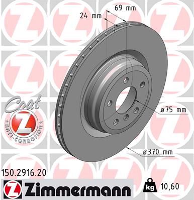 Тормозной диск ZIMMERMANN 150291620