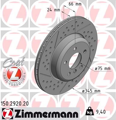Тормозной диск ZIMMERMANN 150292020