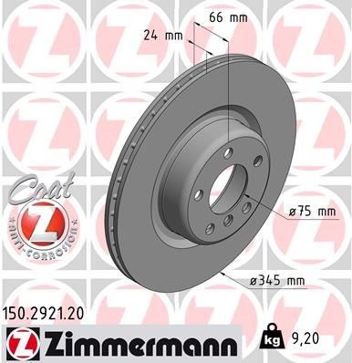 Тормозной диск ZIMMERMANN 150292120