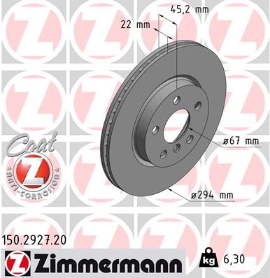 Тормозной диск ZIMMERMANN 150292720