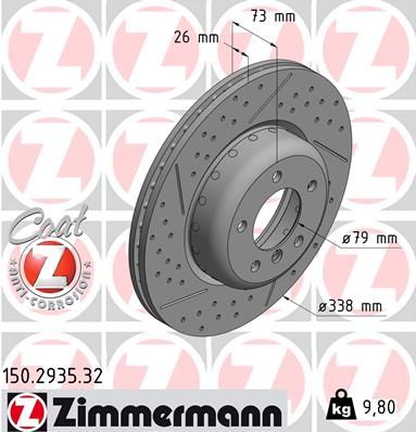 Тормозной диск ZIMMERMANN 150293532