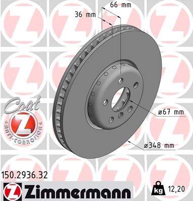 Тормозной диск ZIMMERMANN 150293632