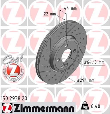 Тормозной диск ZIMMERMANN 150293820