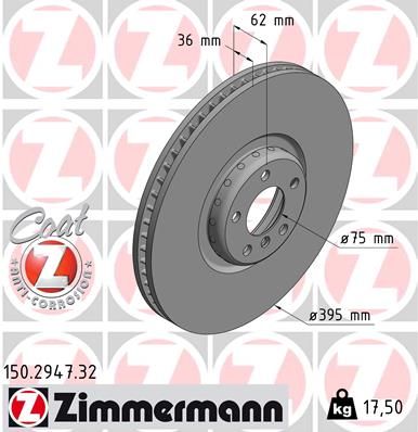 Тормозной диск ZIMMERMANN 150294732