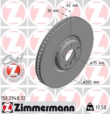 Тормозной диск ZIMMERMANN 150294832