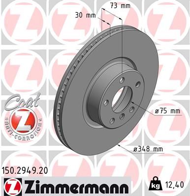 Тормозной диск ZIMMERMANN 150294920