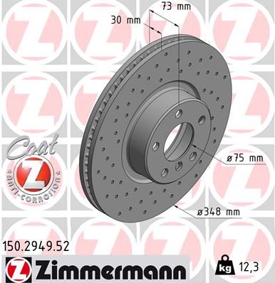 Тормозной диск ZIMMERMANN 150294952