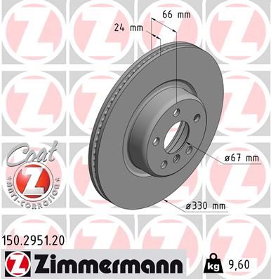 Тормозной диск ZIMMERMANN 150295120