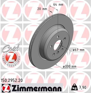 Тормозной диск ZIMMERMANN 150295220