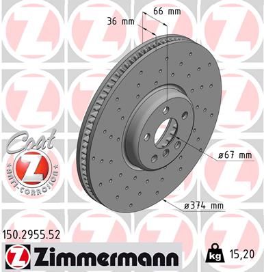 Тормозной диск ZIMMERMANN 150295552