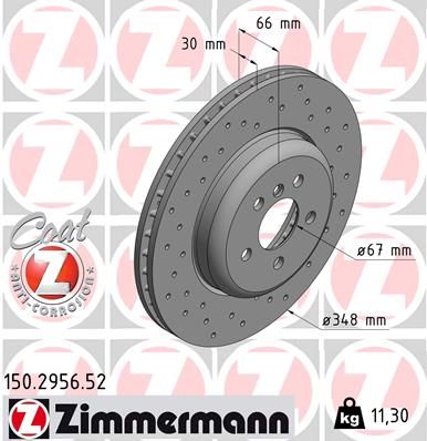 Тормозной диск ZIMMERMANN 150295652
