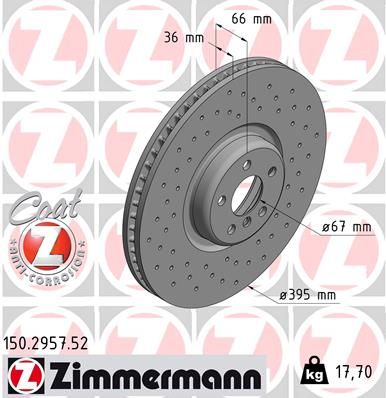 Тормозной диск ZIMMERMANN 150295752