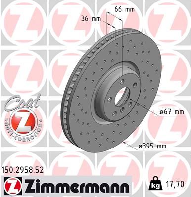 Тормозной диск ZIMMERMANN 150295852