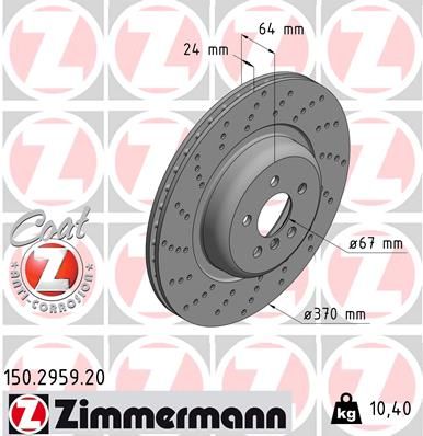 Тормозной диск ZIMMERMANN 150295920