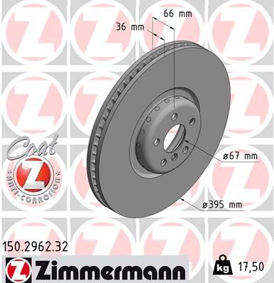 Тормозной диск ZIMMERMANN 150296232