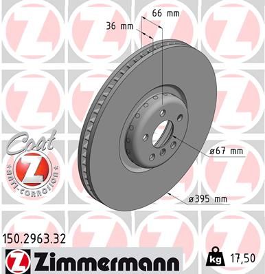Тормозной диск ZIMMERMANN 150296332