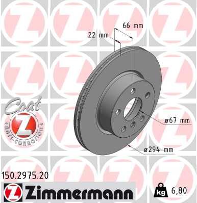 Тормозной диск ZIMMERMANN 150297520