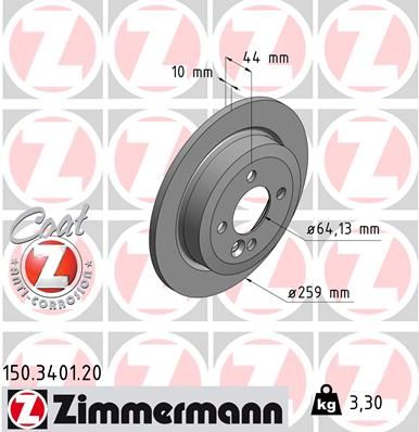 Тормозной диск ZIMMERMANN 150340120