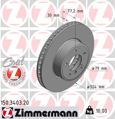Тормозной диск ZIMMERMANN 150340320