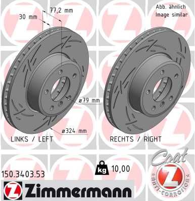Тормозной диск ZIMMERMANN 150340353