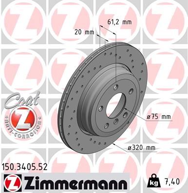 Тормозной диск ZIMMERMANN 150340552