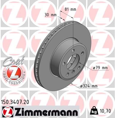 Тормозной диск ZIMMERMANN 150340720