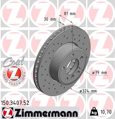 Тормозной диск ZIMMERMANN 150340752