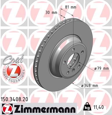 Тормозной диск ZIMMERMANN 150340820