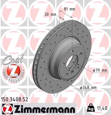 Тормозной диск ZIMMERMANN 150340852
