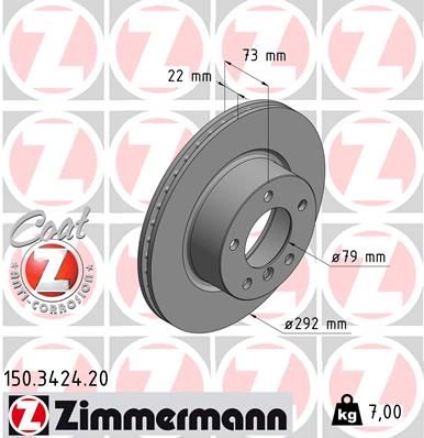 Тормозной диск ZIMMERMANN 150342420